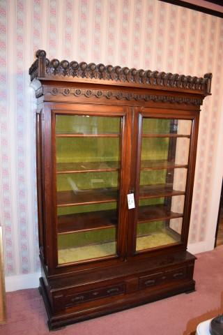 Beautiful Antique Display Cabinet.- Click on lot for more details. Buyer is responsible for bringing help to load