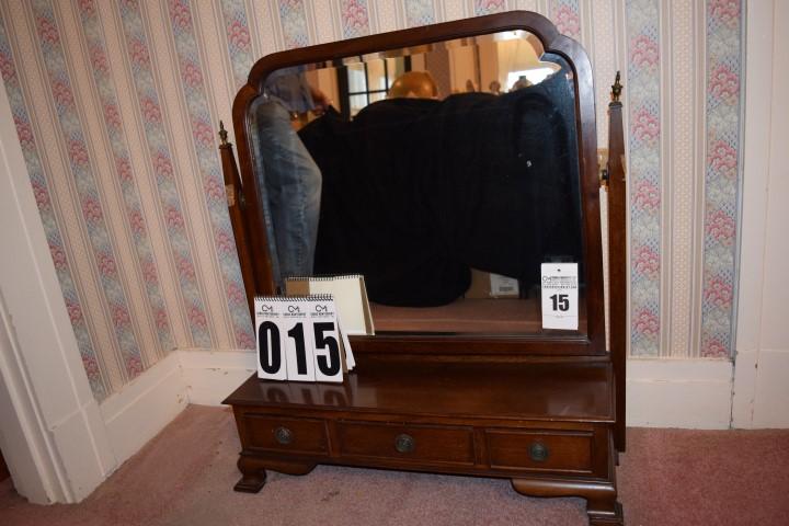 Vintage vanity mirror chest (two drawers missing handles)