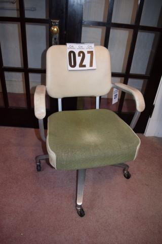 Vintage office desk chair, metal base
