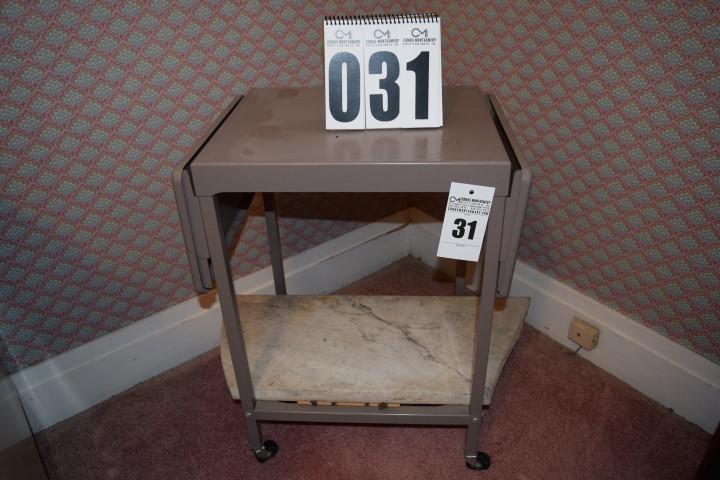 Cart, metal rolling with extendable sides