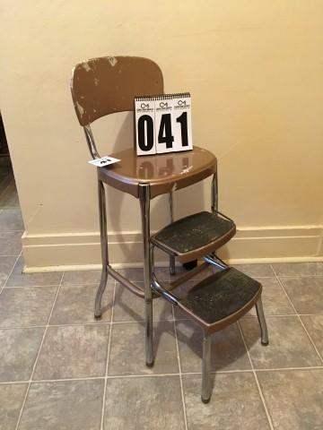 Vintage step stool/chair, metal construction