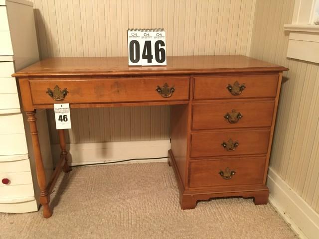 Early American desk, five drawer