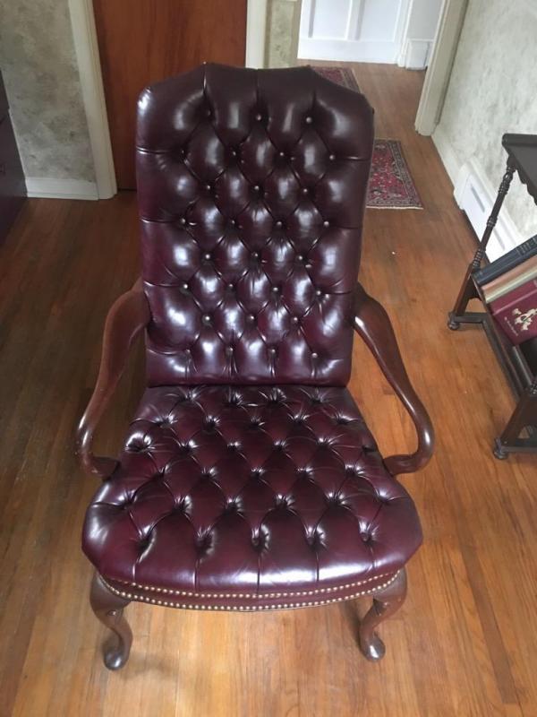 Maroon Leather Office Chair