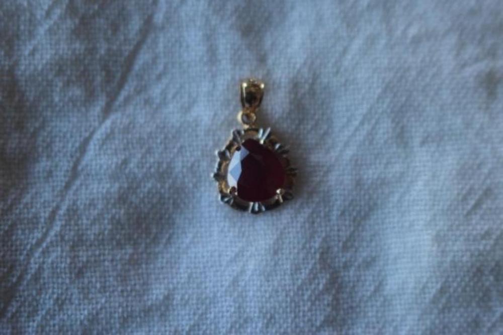 Ladies Natural Ruby Pendant, Kesslers Jewelers Appraised Retail Value: $6,785.00,