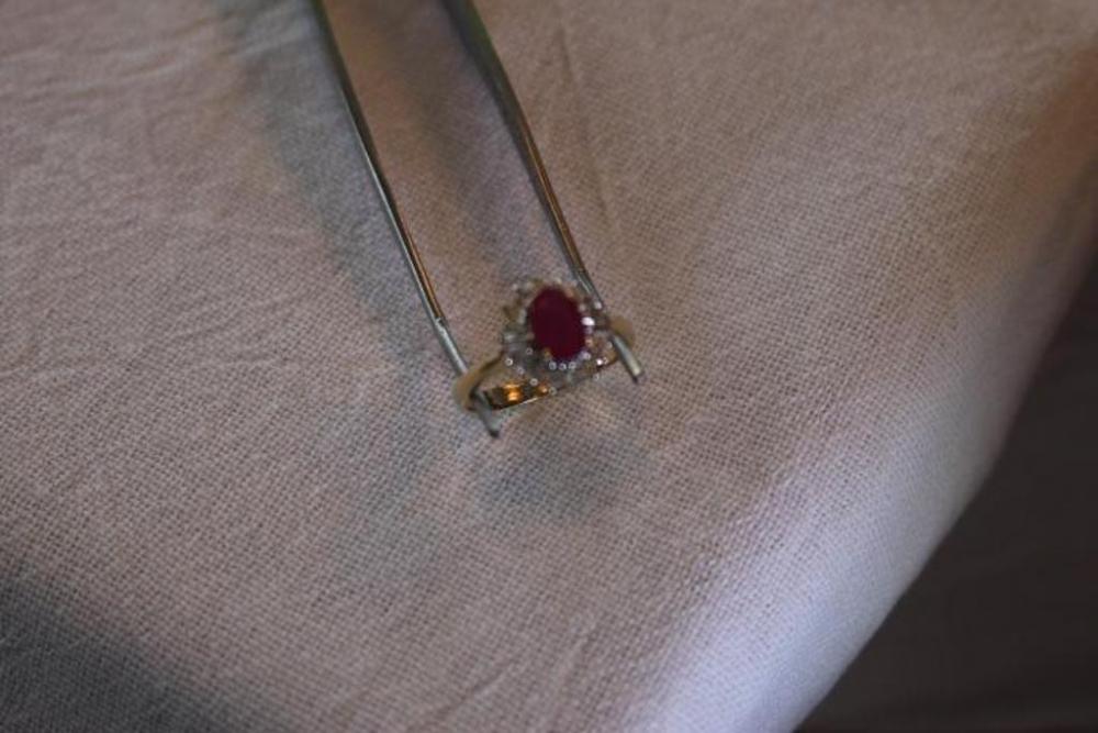 Ladies Synthetic Ruby & Diamond Ring, Kesslers Jewelers Appraised Retail Value: $1,448.00,