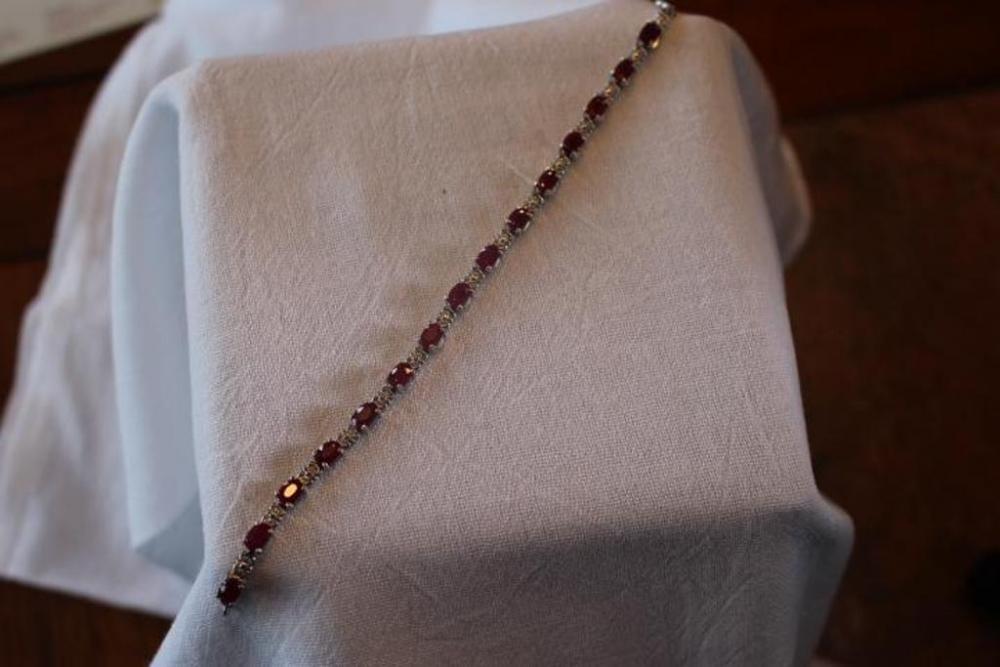Ladies Synthetic Ruby Bracelet, Kesslers Jewelers Appraised Retail Value: $1,150.00,
