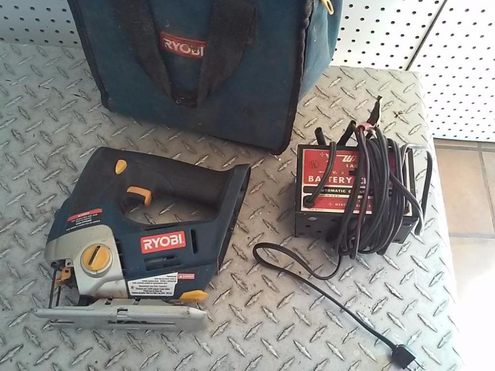 Ryobi JigSaw, No Battery; Wizard Battery Charger