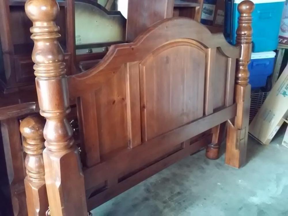 Full Bedroom Suite: Broyhill; Headboard, Footboard, Chest/Wardrobe, Dresser with Mirror