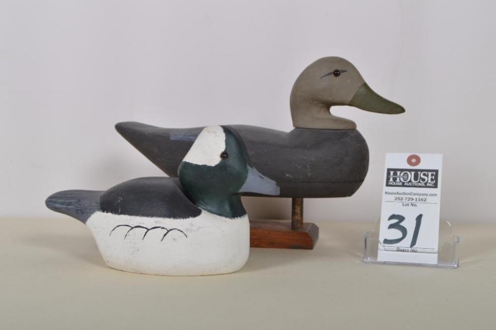 Fabulous Drake Bufflehead by Roy H. Willis, Stacy, NC and a Drake Black duck by Eldon Willis, Stacy, NC dated 1958.