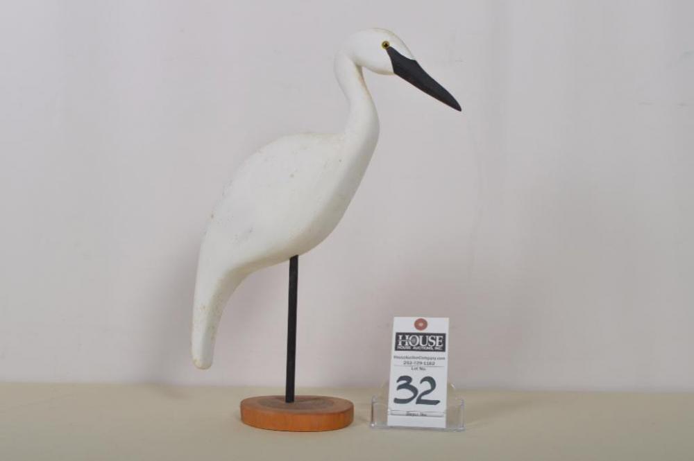 Outstanding Egret made by Clifton Lupton, Sea level, NC, dated 2000.