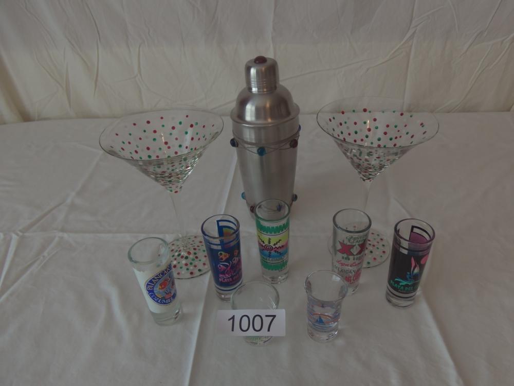 Martini set & shot glasses