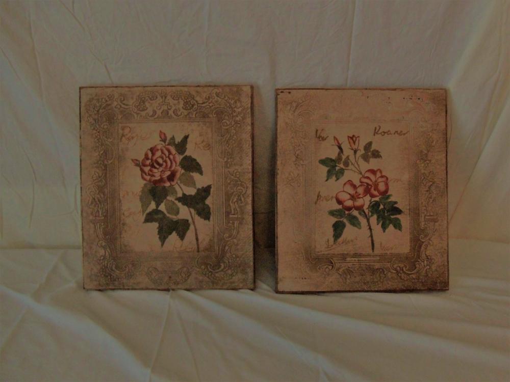 Rose Prints on wood