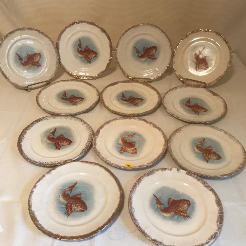 Set of 12 Fish Plates