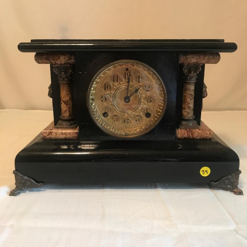 Black Painted Seth Thomas Mantle Clock