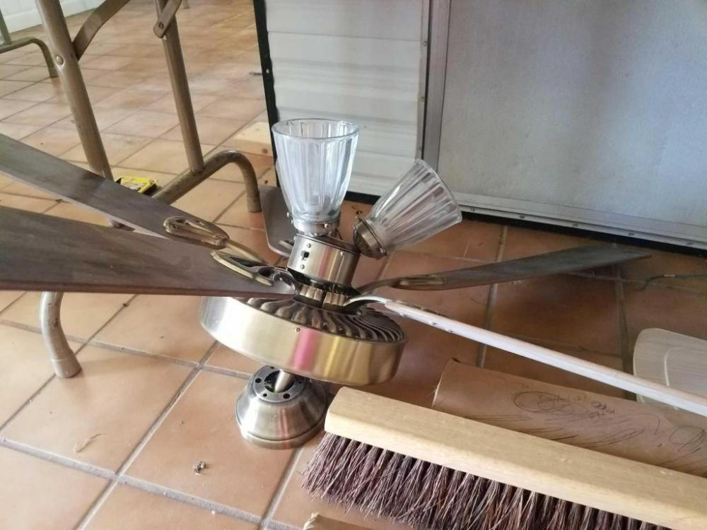 Ceiling fans and push broom without handles