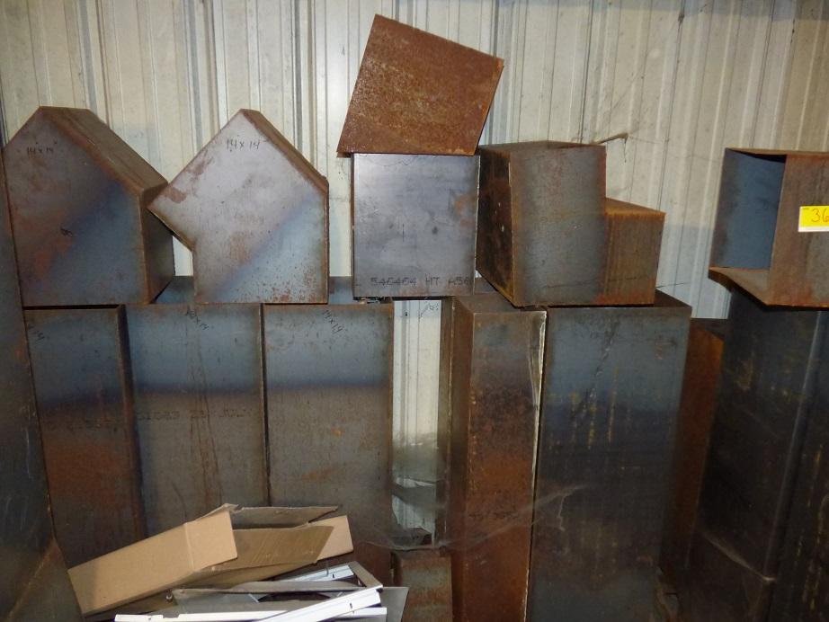 14" X14" X 4' Steel Square Duct Work & Other Misc. Pieces (Approx. 10 Pieces)