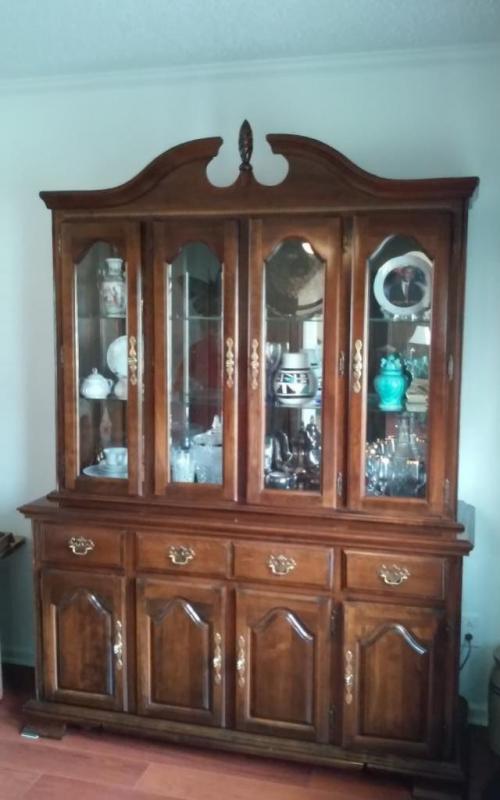 Kincaid China Cabinet, approx. 5' long (Contents not included)