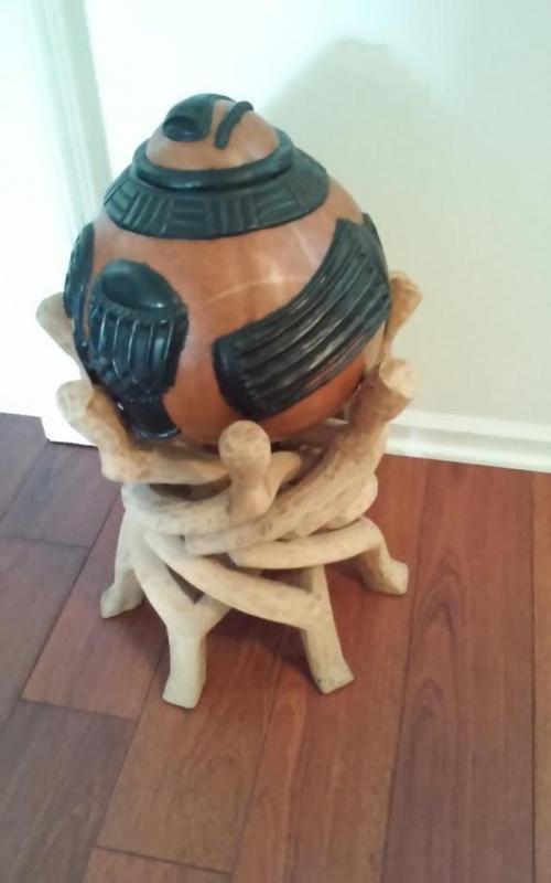 African Water jug and Stand