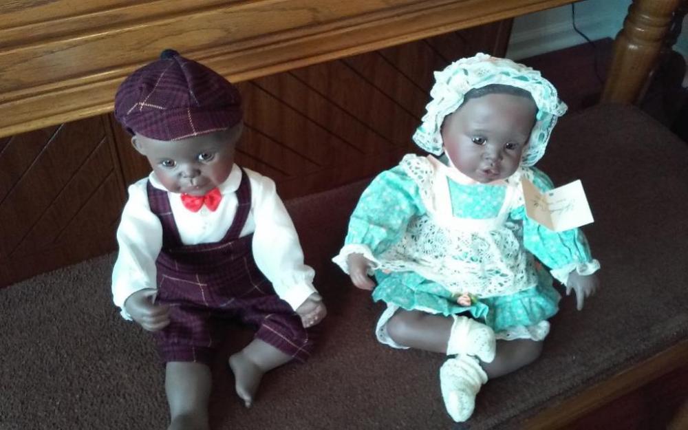 Brother and Sister Porcelain Dolls, "Danielle & David" by Yolando Bello (artist) with Certificates of Authenticity