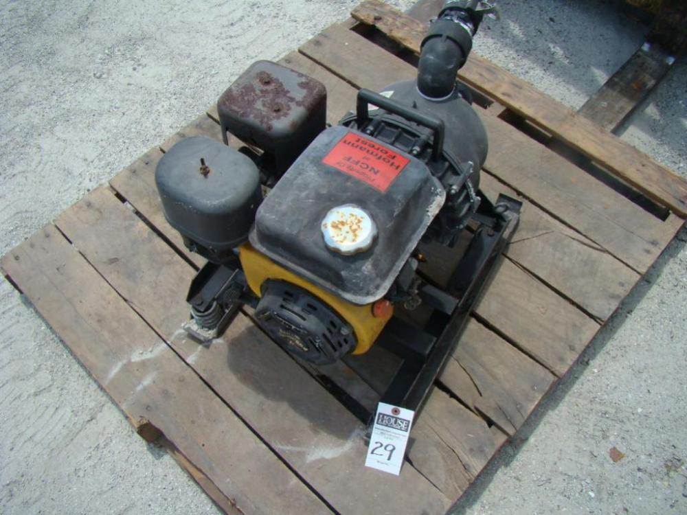 Portable Gas Powered Water Pump with 6 HP LCT Engine. Mounted on Anti-Vibrate Stand