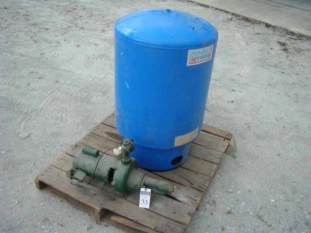 CENTURY-MCDONALD 1 HP Electric Water Pump, 3450 RPM, and large MARK 4 pressure bladder tank