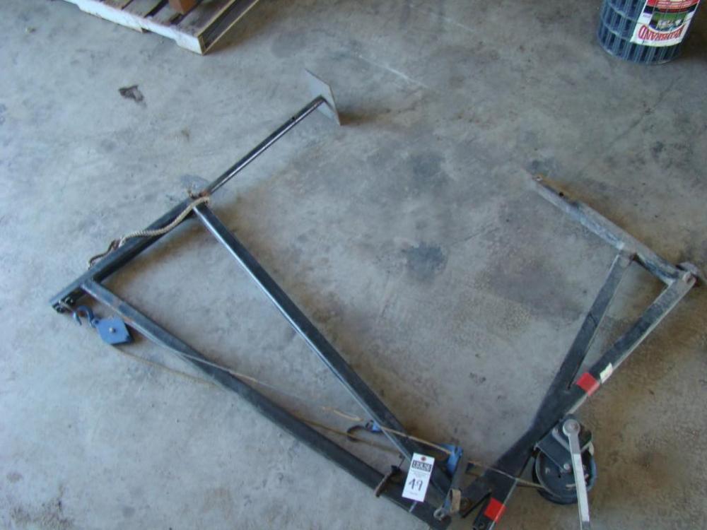Custom Made Truck Crain with REESE Hitch attachment. Mounts to rear of pick-up truck. Used to lift & weigh Black Bears harvested.