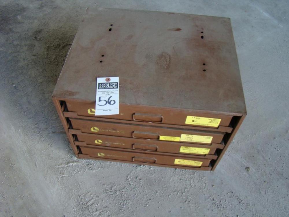 LAWSON PRODUCTS INC. 4 Drawer Storage Box, 20-1/2" x 16-3/4" x 15", with contents
