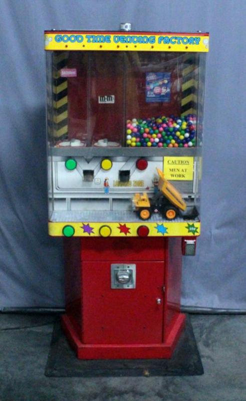 Good Time Vending Factory Coin Operated Electronic Dump Truck Candy Vending Machine, Dump Truck Dumps Candy, 29.5"W x 68"H x 15"D, Works, See Video