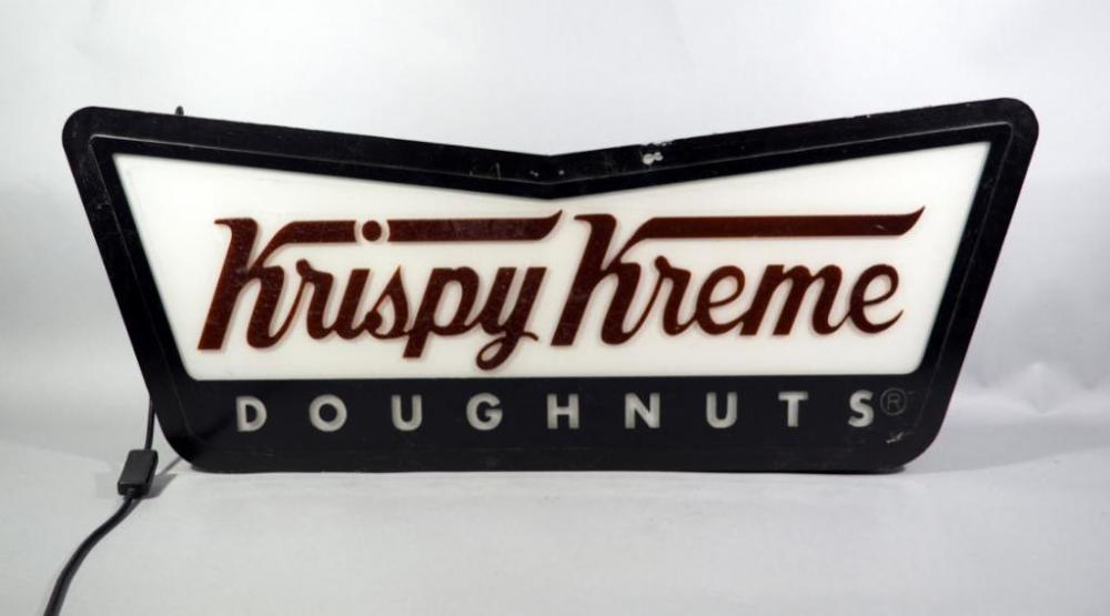 Krispy Kreme Doughnuts Brite Sign Products No. GT 226572 Illuminated Advertising Sign, 35.5"W x 14"H, May Need New Bulbs