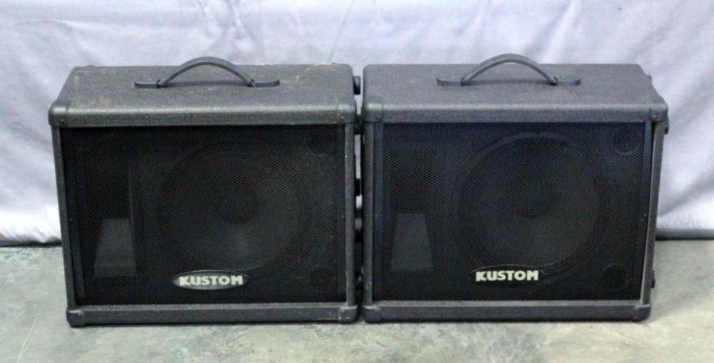 Kustom Model KSC12M Monitor Speakers, Qty 2, 21"W x 16.5"H x 12.5"D