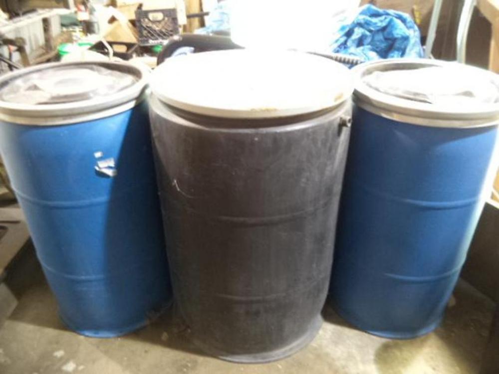 (3) Rain Barrels, Various Sizes