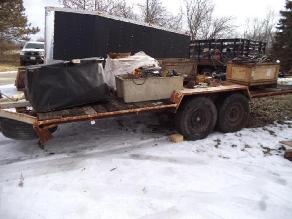 Tandem Axle Equipment Trailer w/Wood Deck, EMPTY!!