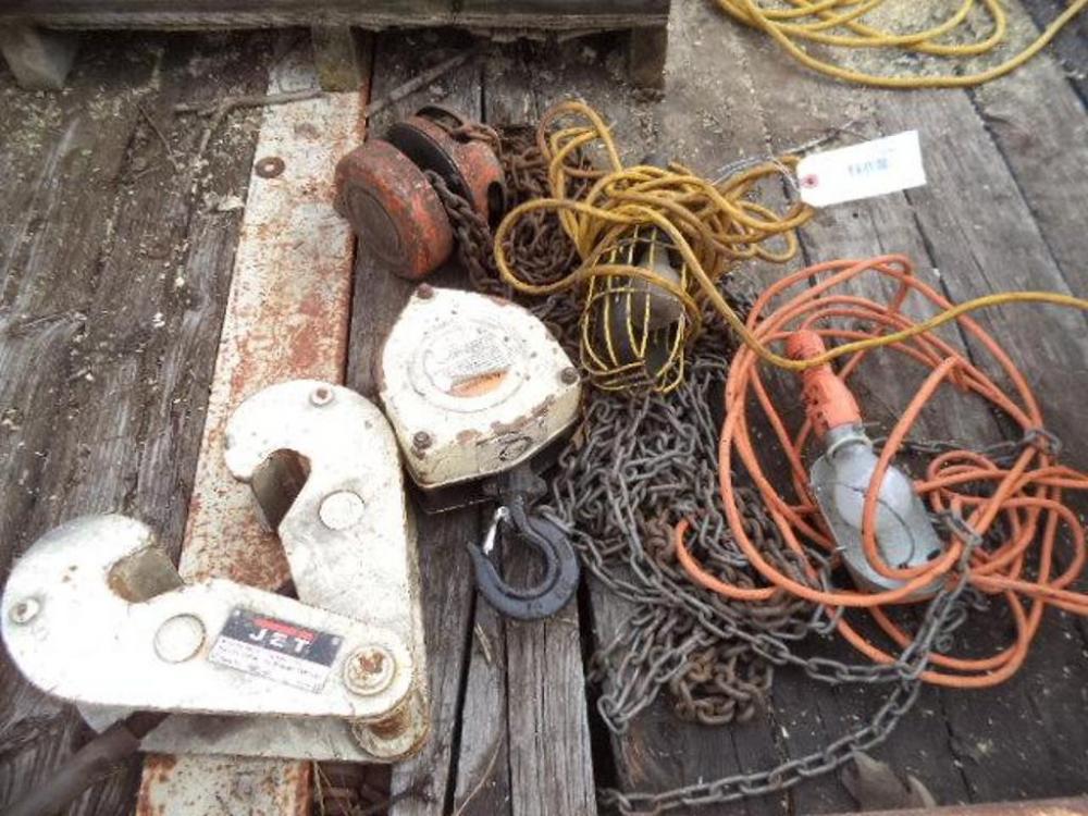 Lot of Manual Chain Falls & Worklights