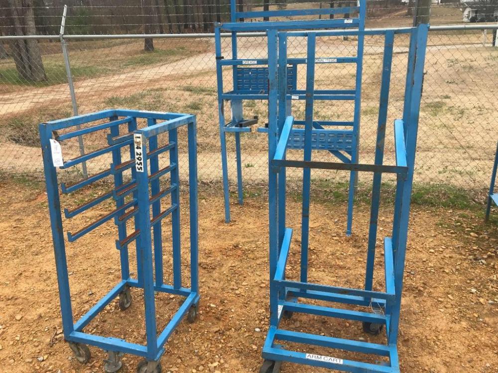 Group of Blue Metal Shelving