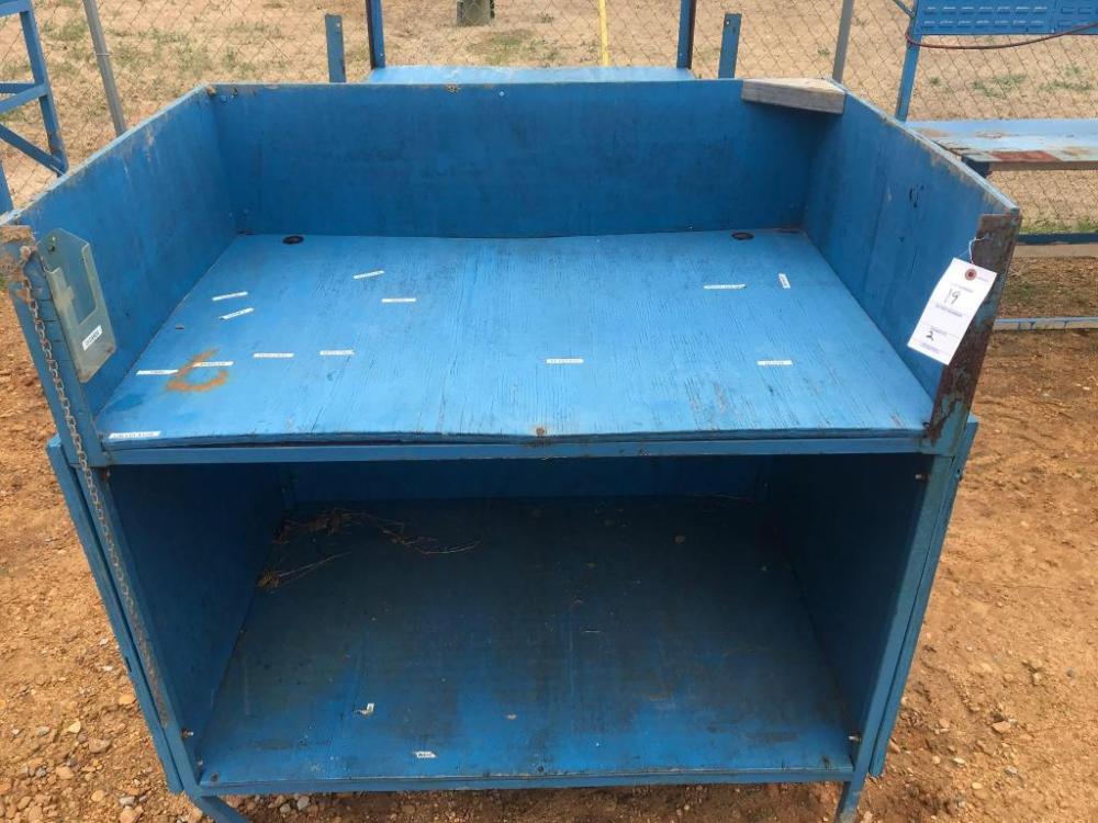 Group of Blue Metal Shelving