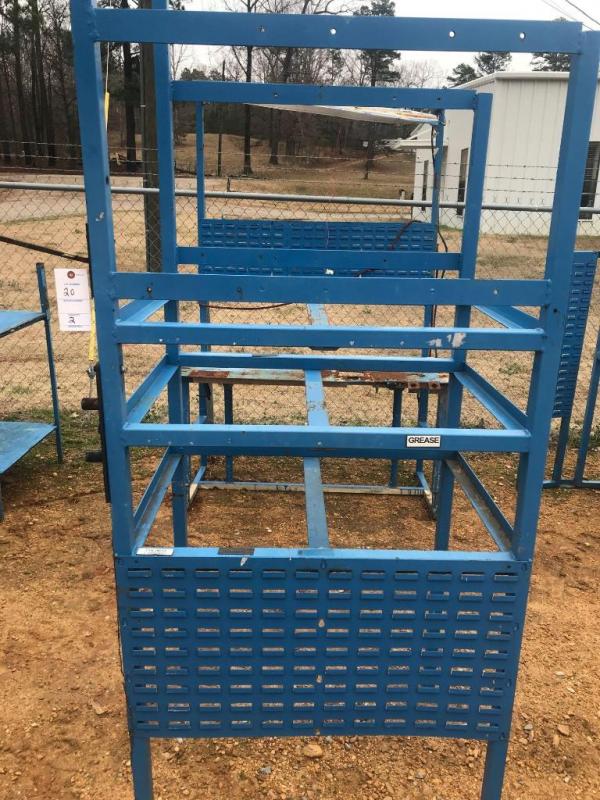 Group of Blue Metal Shelving